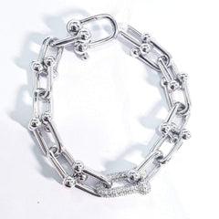 #LVNA2024 | Chunky Center Paved Chain Link Diamond Bracelet 14kt