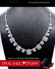 PREORDER | Cushion Halo Station Diamond Necklace 14kt