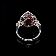 梨形装饰红宝石钻石 14kt