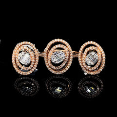 Rose Oval Halo Diamond Jewelry Set 14kt