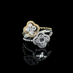 PREORDER | Multi-Tone Floral Clover Diamond Ring 14kt