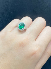 PREORDER | Oval Green Emerald Gemstones Diamond Jewelry Set 14kt