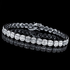 Oval Shape Eternity Diamond Bracelet 14kt