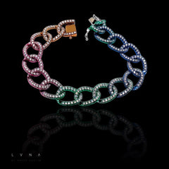 Multi Colored Diamond Bracelet 14kt