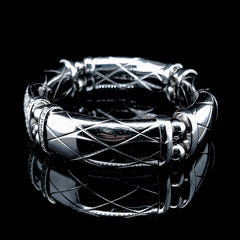 PREORDER | Bar Round Paved Bracelet Diamond Bangle 18kt