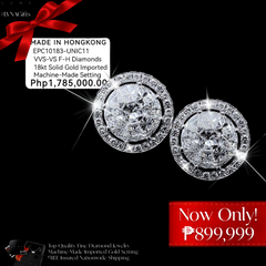 PREORDER | 15ct Face Round Halo Seamless Invisible Setting Pie Cut Diamond Earrings 18kt