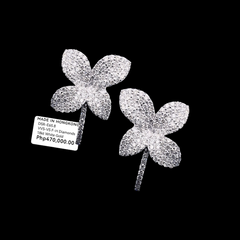 PREORDER | Floral Paved Hoop Diamond Earrings 18kt