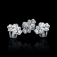 PREORDER | Floral Heart Deco Diamond Jewelry Set 14kt