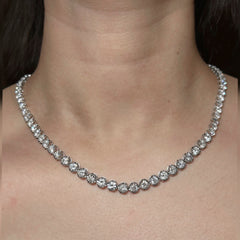 The Archives | 42.2cts Round Brilliant Cut Eternity Diamond Tennis Necklace 18kt 20”
