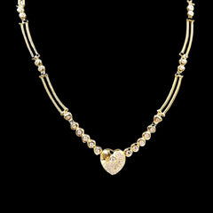 PREORDER | Heart Link Gold Diamond Necklace 18kt