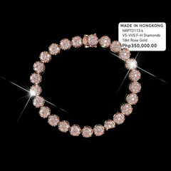 PREORDER | Rose Round Full Eternity Tennis Diamond Bracelet 18kt