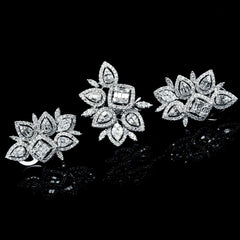 PREORDER | Cluster Shape Statement Diamond Jewelry Set 14kt