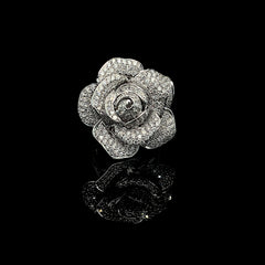 PREORDER | Floral Paved Statement Diamond Ring 14kt