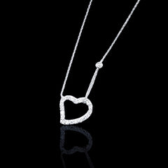 PREORDER | Heart Paved Diamond Necklace 14kt