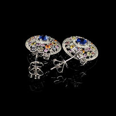 PREORDER | Colored Deco Dangling Diamond Earrings 14kt