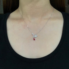 PREORDER | Avian Ruby Gemstones Diamond Necklace 16-18” 18kt Chain