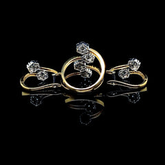 PREORDER | Golden Floral Deco Paved Diamond Jewelry Set 14kt