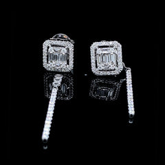PREORDER | Emerald Drop Dangling Diamond Earrings 14kt