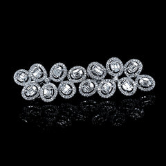 PREORDER | Oval Cluster Shape Statement Diamond Earrings 14kt
