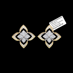 PREORDER | Golden Floral Stud Diamond Earrings 14kt