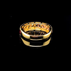 VVIP | Golden Half Eternity Rainbow Sapphire Gemstones Diamond Ring 14kt | #ThePromise