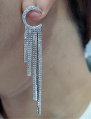 PREORDER | Crescent Moon Dripping Diamonds Earrings 18kt