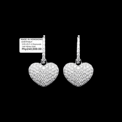 PREORDER | Heart Dangling Diamond Earrings 14kt
