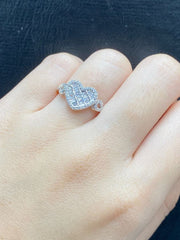 5년 | 하트 바게트 다이아몬드 반지 14kt