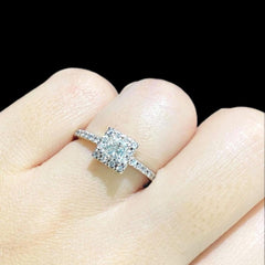 MTO | 0.78cts J SI2 Princess Halo Paved Diamond Engagement Ring 14kt GIA Certified