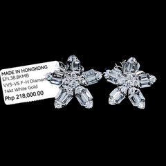 PREORDER | Floral Sampaguita Stud Diamond Earrings 14kt