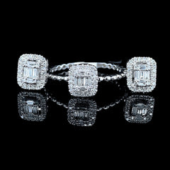 PREORDER | Classic Emerald Beaded Diamond Jewelry Set 14kt
