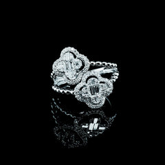 PREORDER | Double Floral Clover Diamond Ring 14kt