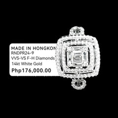 PREORDER | Square Halo Cathedral Diamond Ring 14kt