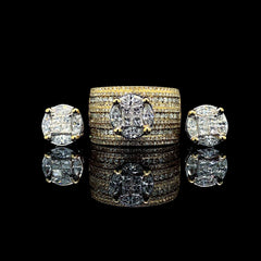 PREORDER | Golden 1st Gen Round Baguette Diamond Jewelry Set 14kt
