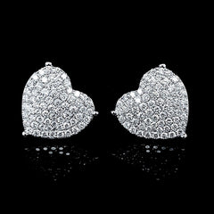 PREORDER | Jumbo Heart Paved Diamond Earrings 14kt