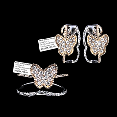 PREORDER | Multi-Tone Butterfly Deco Diamond Jewelry Set 14kt