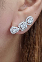 Cluster Halo Diamond Earrings 14kt