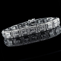 Square Halo Eternity Diamond Bracelet 14kt