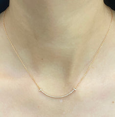 PREORDER | Rose Smile Bar Diamond Necklace 18kt