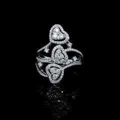 PRE-ORDER | Trio Heart Dangling Diamond Jewelry Set  14kt