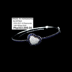 PREORDER | Blue Sapphire Heart Gemstones Diamond Bangle 14kt