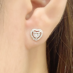 Classic Heart Stud Diamond Earrings 14kt