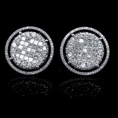 PREORDER | Large Round Invisible Setting Multi-Wear Statement Diamond Earrings 14kt