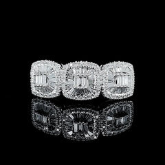 #BuyNow | Trio Cushion Half Eternity Diamond Ring 14kt