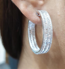 PREORDER | Large Layered In & Out Hoop Diamond Earrings 14kt