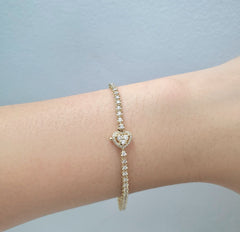 Heart Shape Eternity Diamond Bracelet 14kt