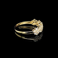 PREORDER | Golden Floral Half Eternity Diamond Ring 14kt