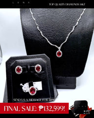 PREORDER | Ruby Full Jewelry Set Gemstones Diamond Necklace 14kt