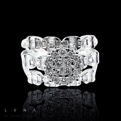 PREORDER | Round Layered Invisible Setting Diamond Ring 14kt