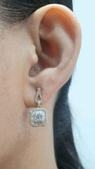 PREORDER | Golden Square Dangling Diamond Earrings 14kt